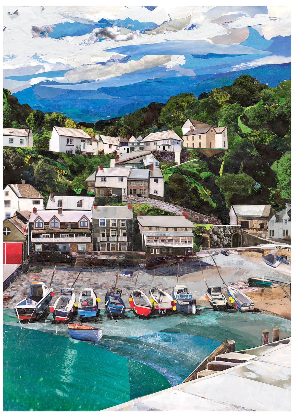 Artwork-of-Clovelly-Harbour-North-Devon
