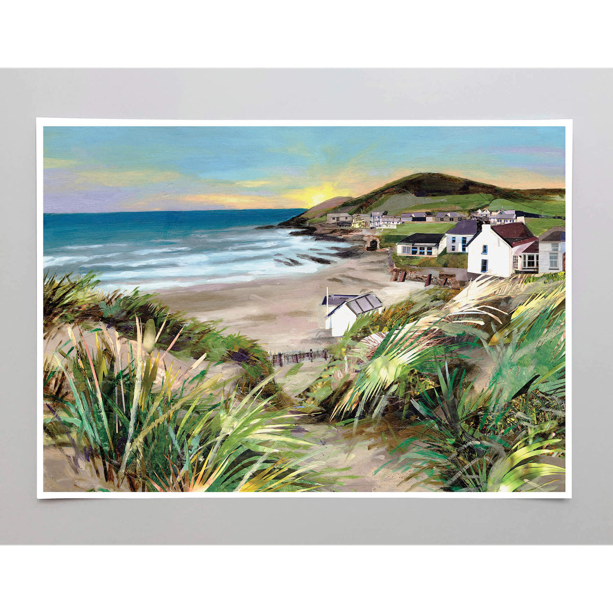 collage-and-oil-collaboration-artwork-Croyde-beach-jacksonandyoung